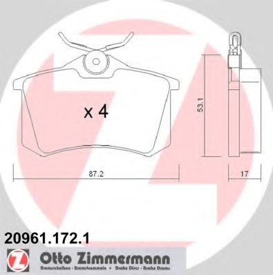 Тормозные колодки Zimmermann 209611721