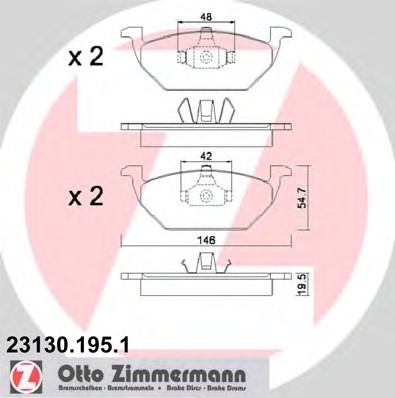 Тормозные колодки Zimmermann 231301951