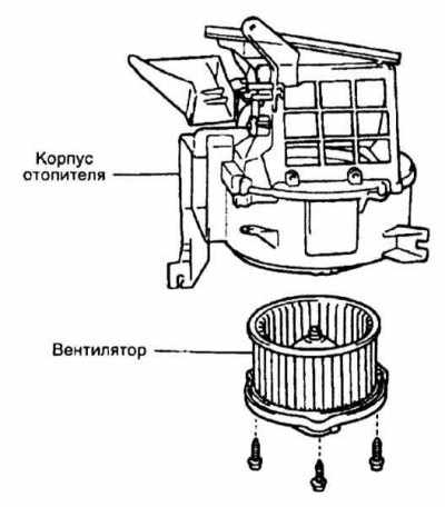Проверка приводного электромотора вентилятора отопителя и его замена